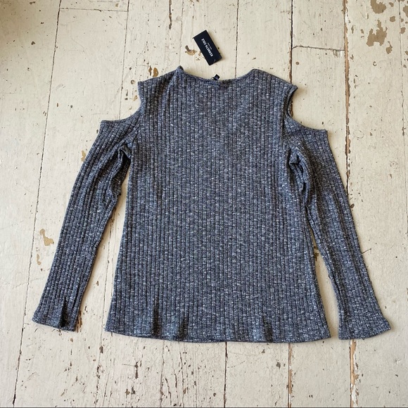 Kenneth Cole Ribbed Cold Shoulder Knit Sweater - Picture 13 of 13